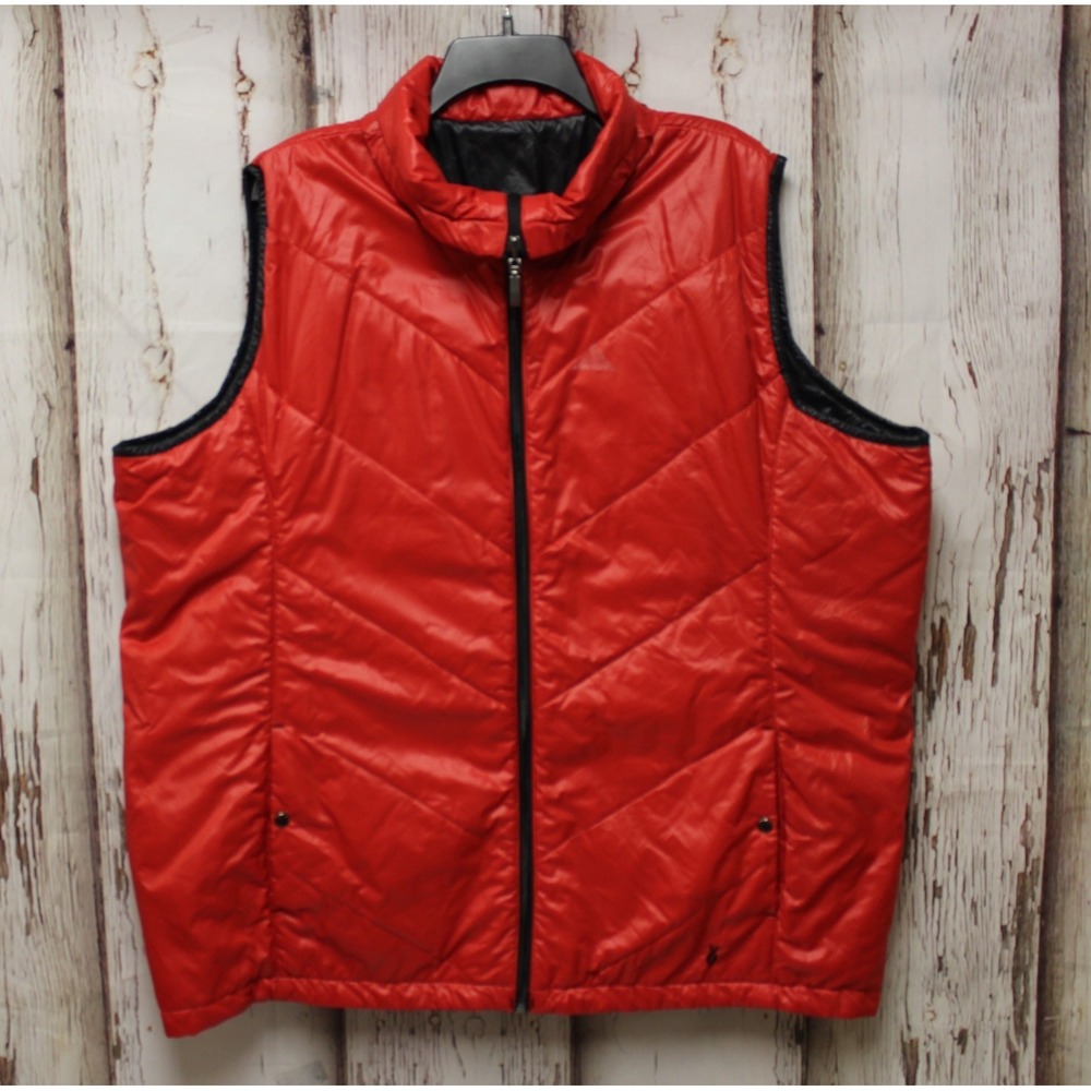 Lopez Womens Puffer Vest 3X Waistcoat Reversible Nylon Zip Pockets Red Black